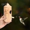 Wooden Hummingbird House for Outside Hanging Small Wildbird Nesting House for Outdoor Garden Porch Window Decor