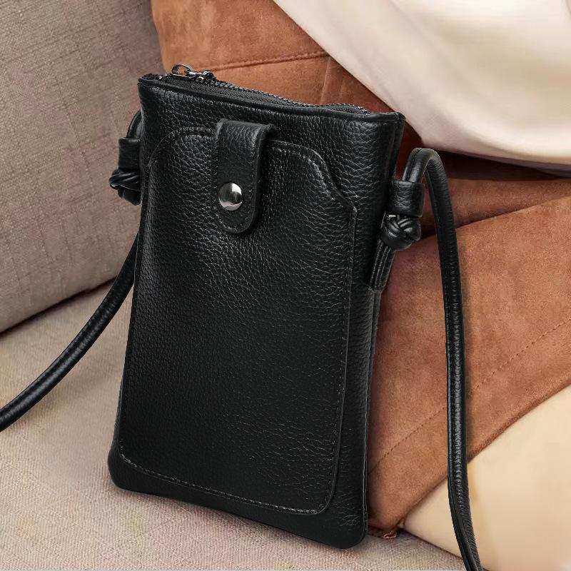 Fashionable Solid Color Simple Style Portable Phone Bag, Fashionable Trend Mini Compact and Versatile Diagonal Cross Bag, Zero Wallet