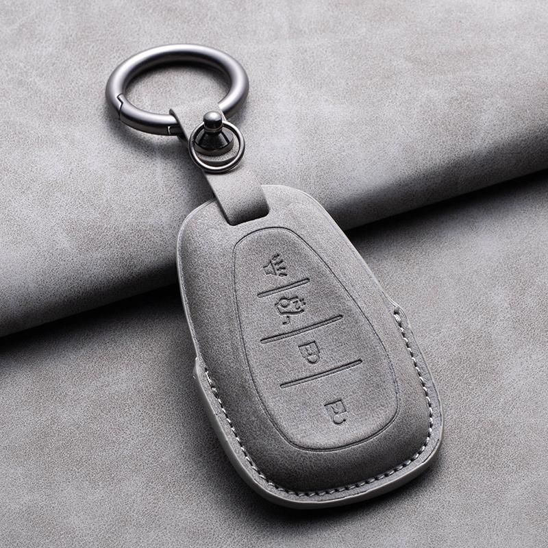 Leather Car Key Case Cover Protective Shell For Chevrolet Chevy Malibu Camaro Cruze Traverse Spark Equinox Sonic Volt Keychain