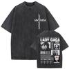 Lady Gaga The Mayhem Ball Tour Maglietta Grafica Unisex Donna Alta Qualità Lavaggio Vintage Oversize T-shirt Cosplay Streetwear