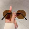 Fashion Square Sunglasses Metal Polygonal Sun Glasses Outdoor Retro Polygonal UV Protective Man Driving Eyeglasses UV400