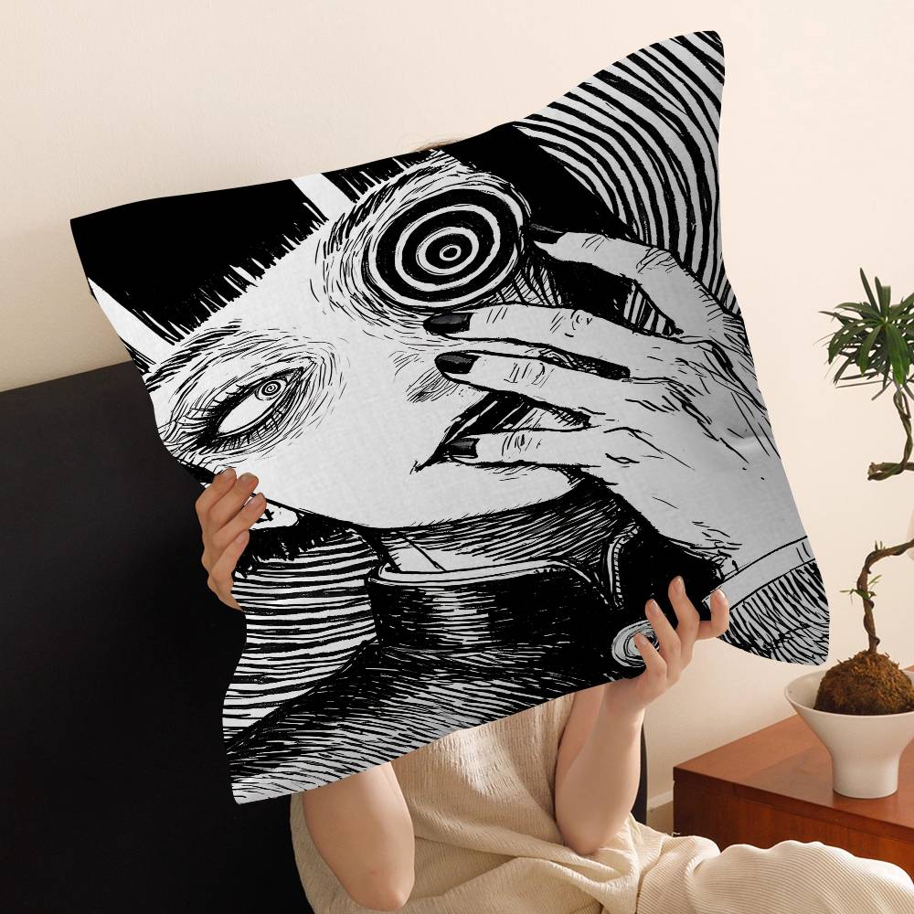 Junji Ito Tomie Retro Personalized Pillow Cover Kids Bedroom Wild Party Decor Pillowcase Kid Birthday Shower Gift