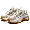 Fila Fusion Fishbone Fabric Synthetic Leather Thick Sole Low Top Dad Shoes Women Sneaker Taro-Brown T12W125208FPM