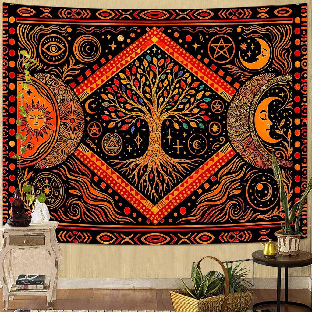 Tree of Life Tapestry Starry Sky Wall Tapestry,Vintage Tapestries for Bedroom Ceiling Tapestries Wall Hanging for Bedroom Living