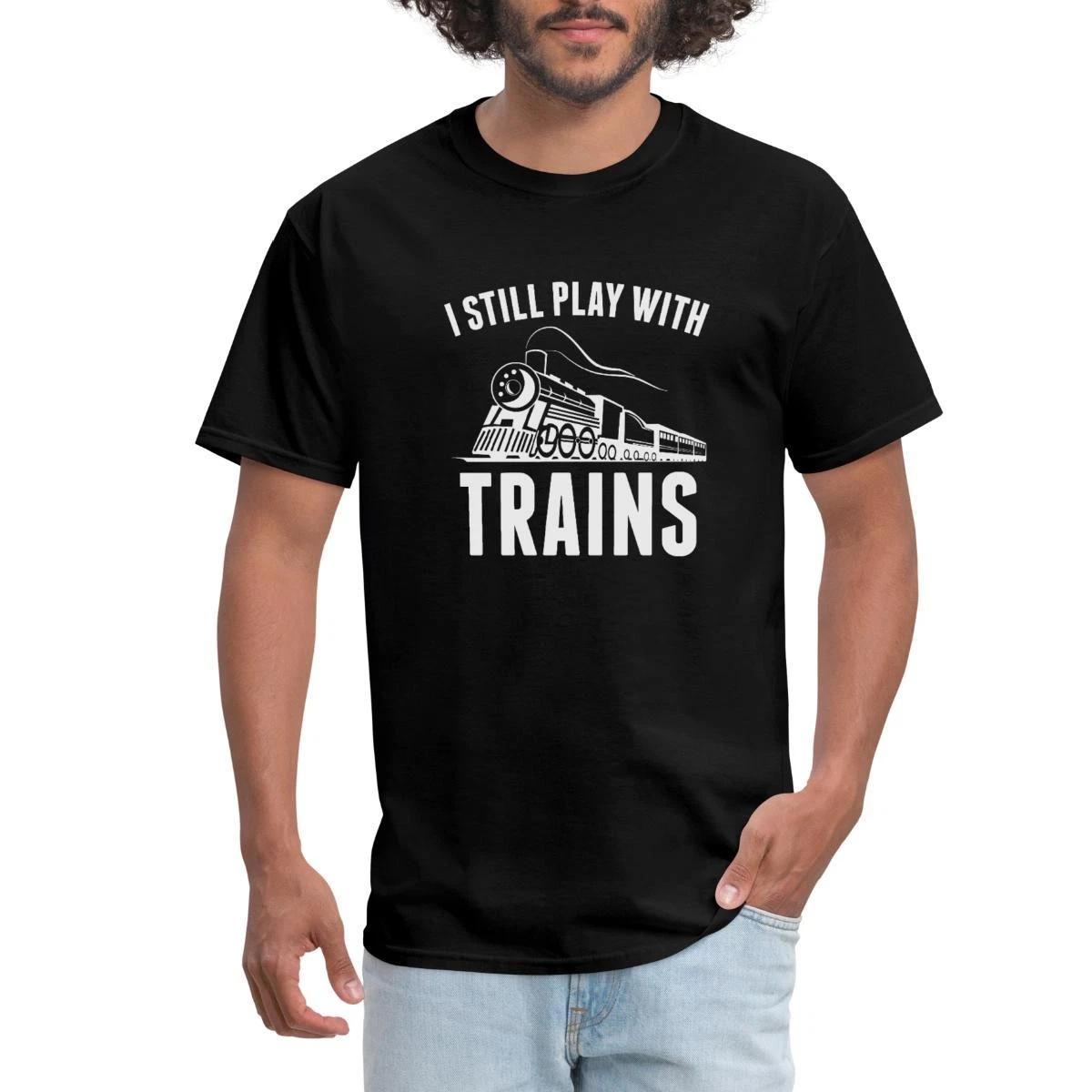 Model Railroader Я все еще играю с поездами Мужская футболка S