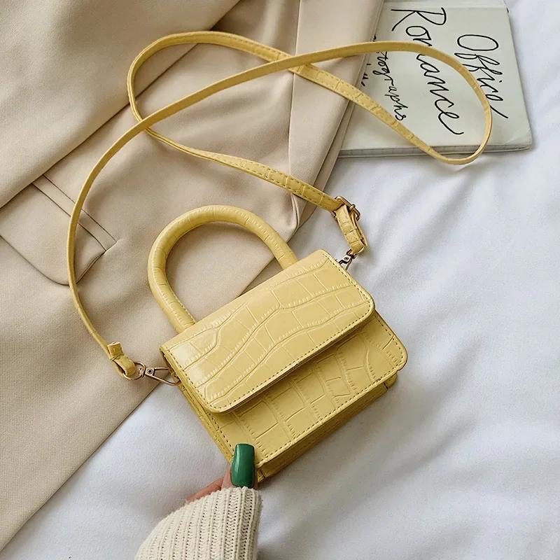PU Leather Mini Shoulder Bag Casual Solid Color Clamshell Messenger Crossbody Bag