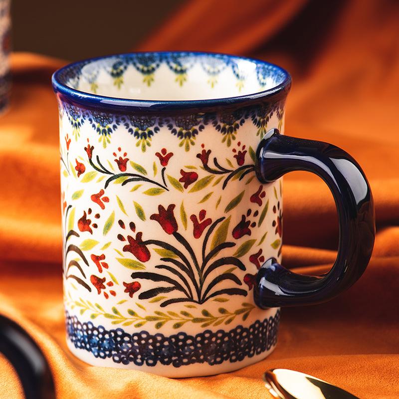 Polish Ceramic Household Couple Cup Coffee Cup Water Cup Creative Breakfast Cup Tea Cup Children