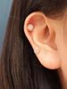 Minimalpiercing 14K Twisted Round Cubic Piercing Earrings