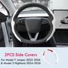For Tesla Model Y Juniper 2025 2026 Steering Wheel Cover Model 3 Highland Matte White Steering Wheel Trim Kit Protector Accessor