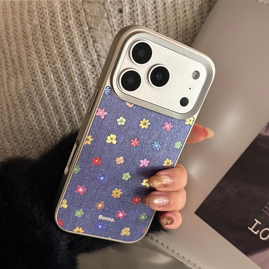 Kreativní pozlacený květinový kryt na telefon pro iPhone 16, iPhone 17 a iPhone 17 Pro Max