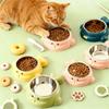 Stainless Steel Cat Bowl Anti Tip Non Spill Slow Feeder Seal Design For Cats And Kittens Table Home Cute Gift For Pet Lovers