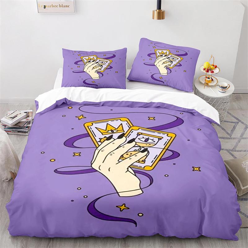Boho Sun And Moon Duvet Cover Mysterious Astrology Bedding Set Microfiber Witch Wiccan Fortune-Telling Tarot Cards Quilt Cover