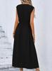 2026 Summer Women's Solid Color Elegant Lace-up Long Dress