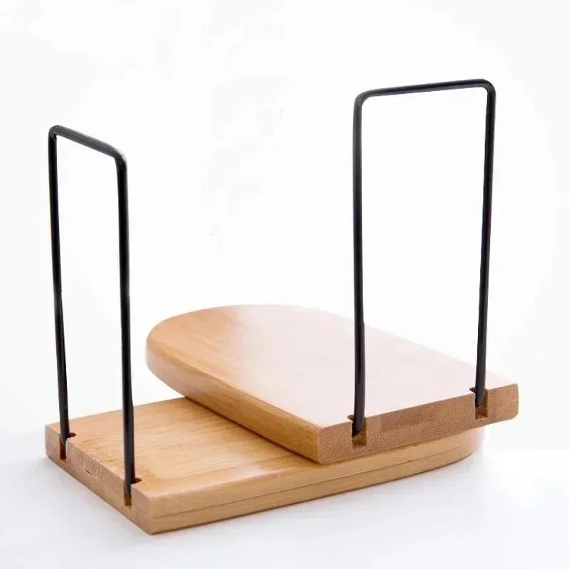 Enkel stil Tre Jern Bokstøtte Hylle Skrivebord Bokstøtte Holder Kontor Skole Rekvisitter Tilbehør Skrivesaker Bokstøtter for Magasin