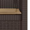 1 Seater Armchair with Cushion Rattan Look PP Brown