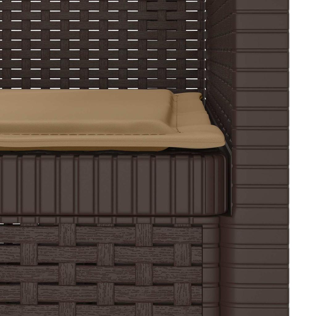 1 Seater Armchair with Cushion Rattan Look PP Brown
