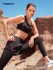 Yvette Sports Front Firm Back Cross High Size M Black Bra, No-Slip, Opening, Support, Hook, Back, Breathable, Sides, Wireless, One-Piece Cup,
