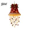 Winter Seasonal Landscaping Lighted Christmas Ceiling Hanging Decor, Pre-Lit Tree Bell Pendant with Decorations Warm LED, Porch Doorway Holiday