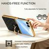 Fashionable Magnetic Diamond Grid Leather Ring Case for Samsung Z Flip 8 7 FE 6 5 4 3 Shockproof  for Magsafe Stand Slim Cover