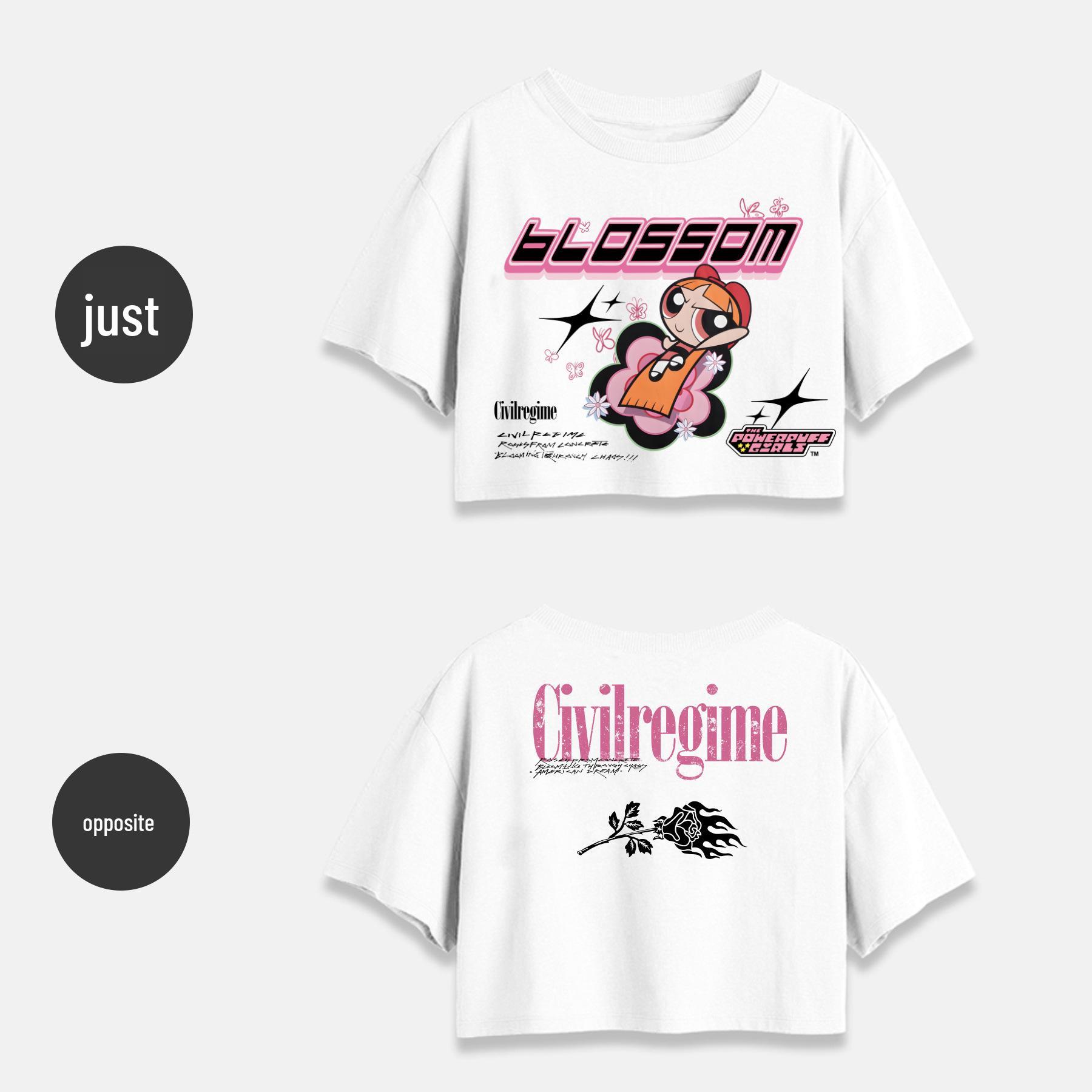 

Хлопковый кроп-топ свободного кроя с принтом Powerpuff Girls XL (recommended for 130-145 lbs)