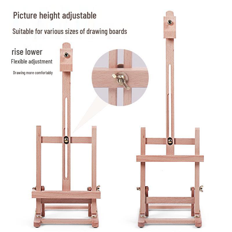 Children's Adjustable Solid Wood Desktop Easel for Oil Painting