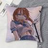 H-Higurashi When They Cry Double-Sided Printed Square Decorative Cushion Cover For Sofa Living Room Home Decor