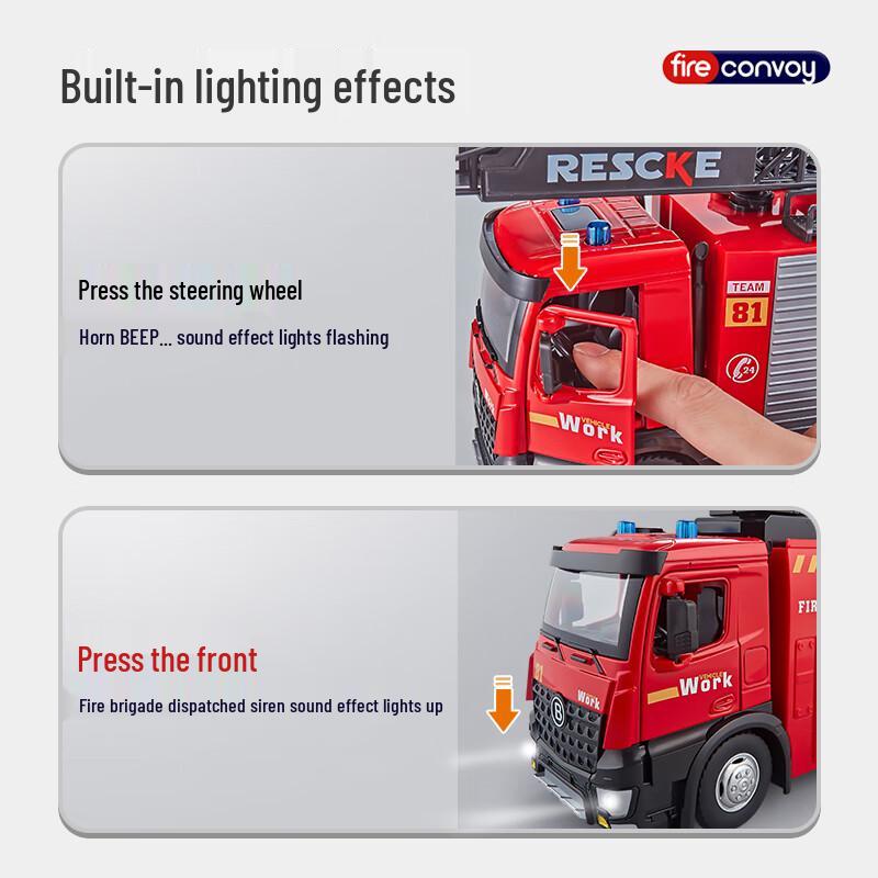 Large Alloy Ladder Fire Truck Toy