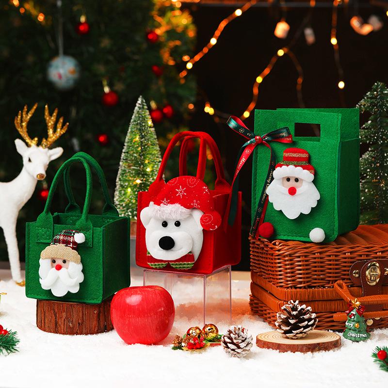 Children's Christmas Eve Apple Gift Bag - Small Handheld Candy Bag