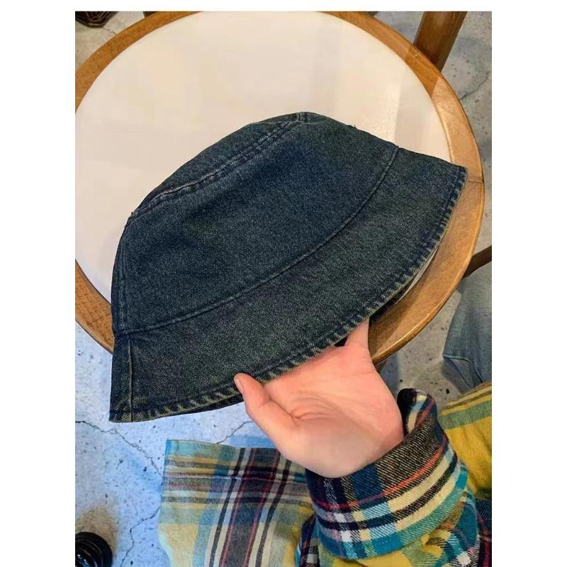 Old Denim Fisherman Hat Spring and Summer Thin Sun Protection Basin Hat Versatile Bucket Hat Women Autumn
