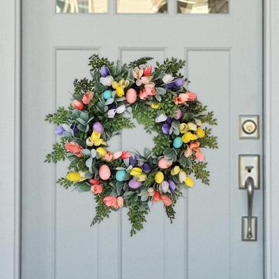 Ostereier-Blumenkranz, Hängegirlanden, künstliche Girlande, dekorativer Türkranz