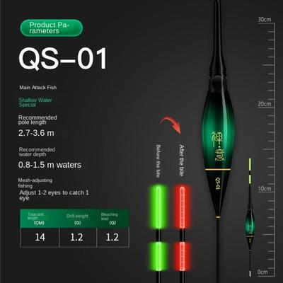 New Indicator Fishing Lure Slip Drift Tube 3 Light Bobbers Buoy Strike Bite Hook Color Change Floats Long Tail
