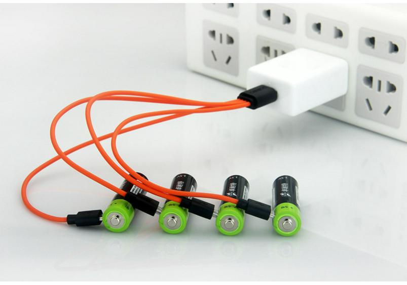 5th Gen USB Fast Charger with Smart Set for 1.5V Rechargeable Lithium Batteries (2-Pack)
