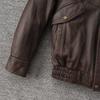 Vintage Red Brown Men Leather Jacket Oversized Style Black Genuine Cow Loose Man Bomber Coat Plus Size