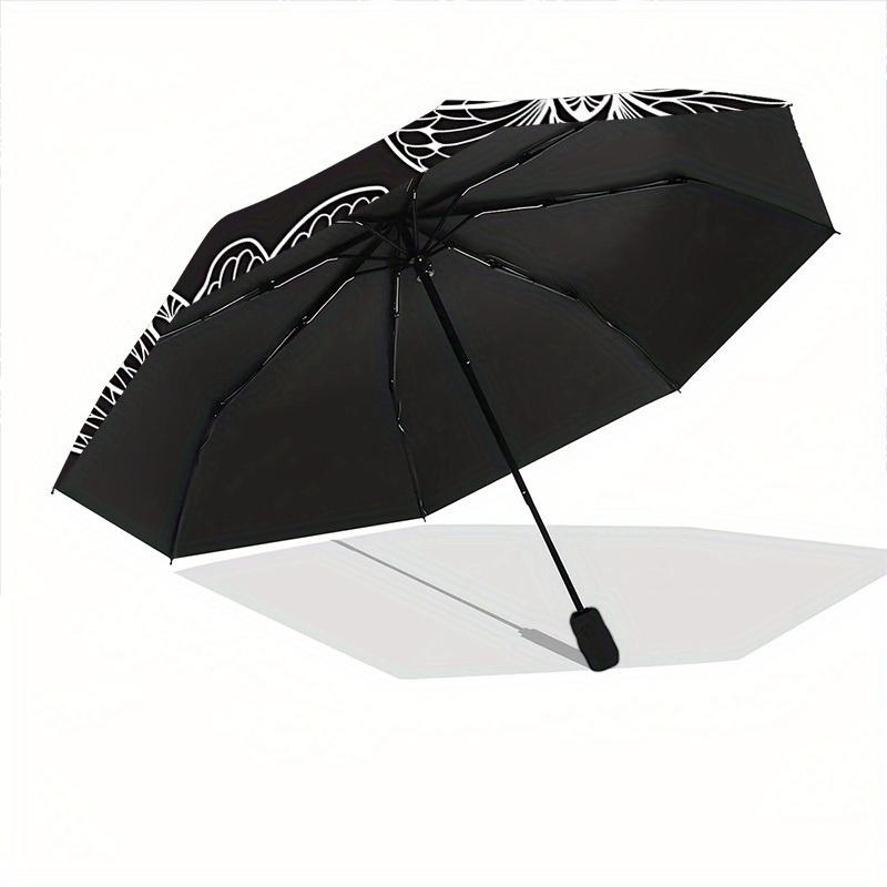 1pc Butterfly Night Automatic Open/close Umbrella, 8-Rib sturdy structure, Portable Travel Umbrella, Parties, Everyday Use, Outdoor Accessor