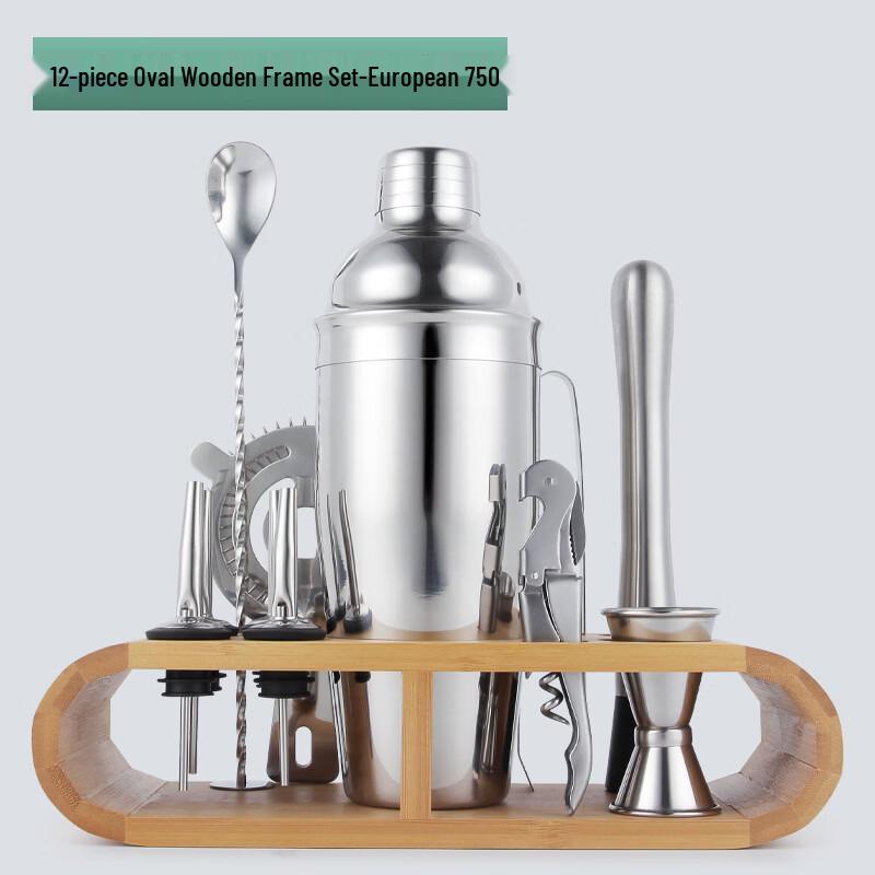 14-teiliges Cocktailshaker-Set aus Edelstahl