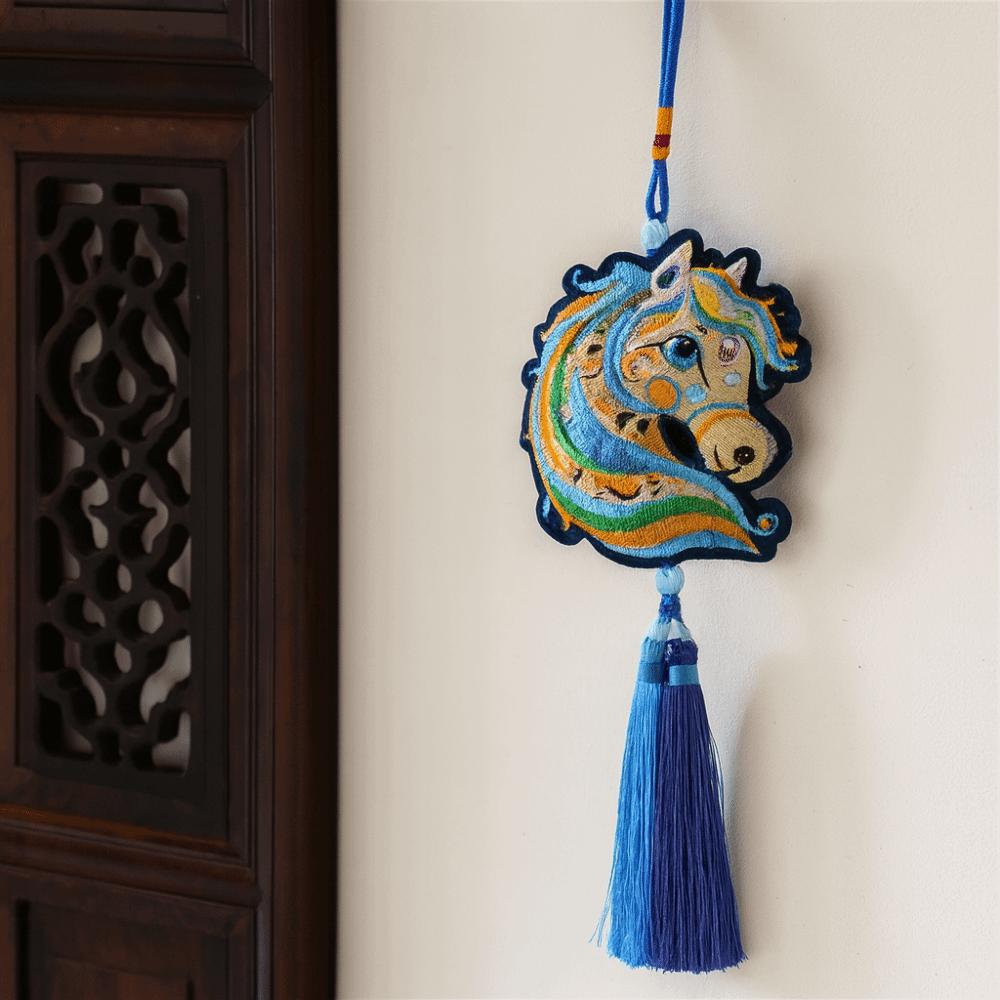 Embroidered Chinese New Year Incense Packet Chinese Car Hanging Ornaments  Festive Accessory