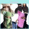 Unique Handmade Cat Ear Balaclava Hat For Adults Cozy Thick Knitted Cap For Winter