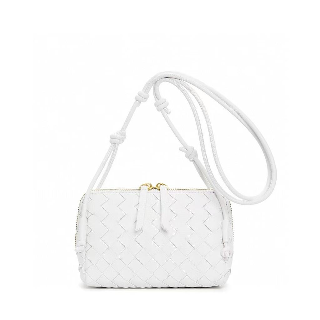 Popular Woven Square Bag 2025 Summer New Calfskin Leather Shoulder Bag French Mini Bag