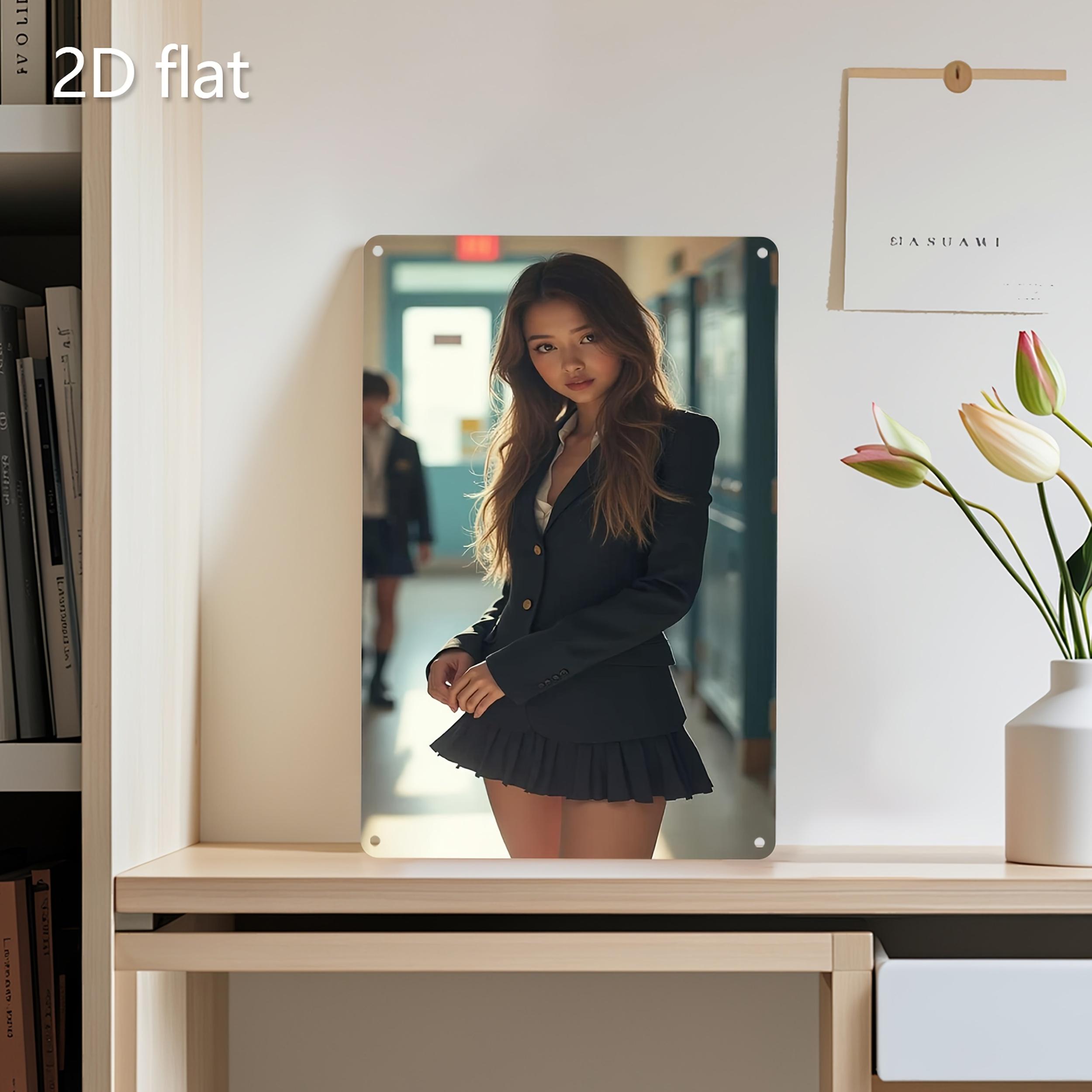 Металлический настенный декор Школьница Погодоустойчивая железная табличка Домашний уличный декор белый