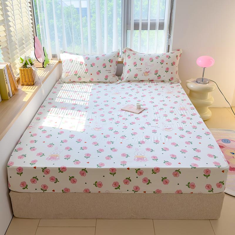 Hautfreundliches Spannbettlaken Blumenmuster Matratzenbezug Elastische Bettlaken Matratzenbezüge Heim Bettbezüge(Kein Kissenbezug)