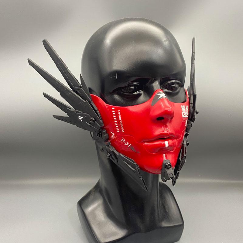 Tactical Techwear Mechanical Punk Half Face Mask Man Woman Mecha Style Technology Mechan Masks Cosplay Props