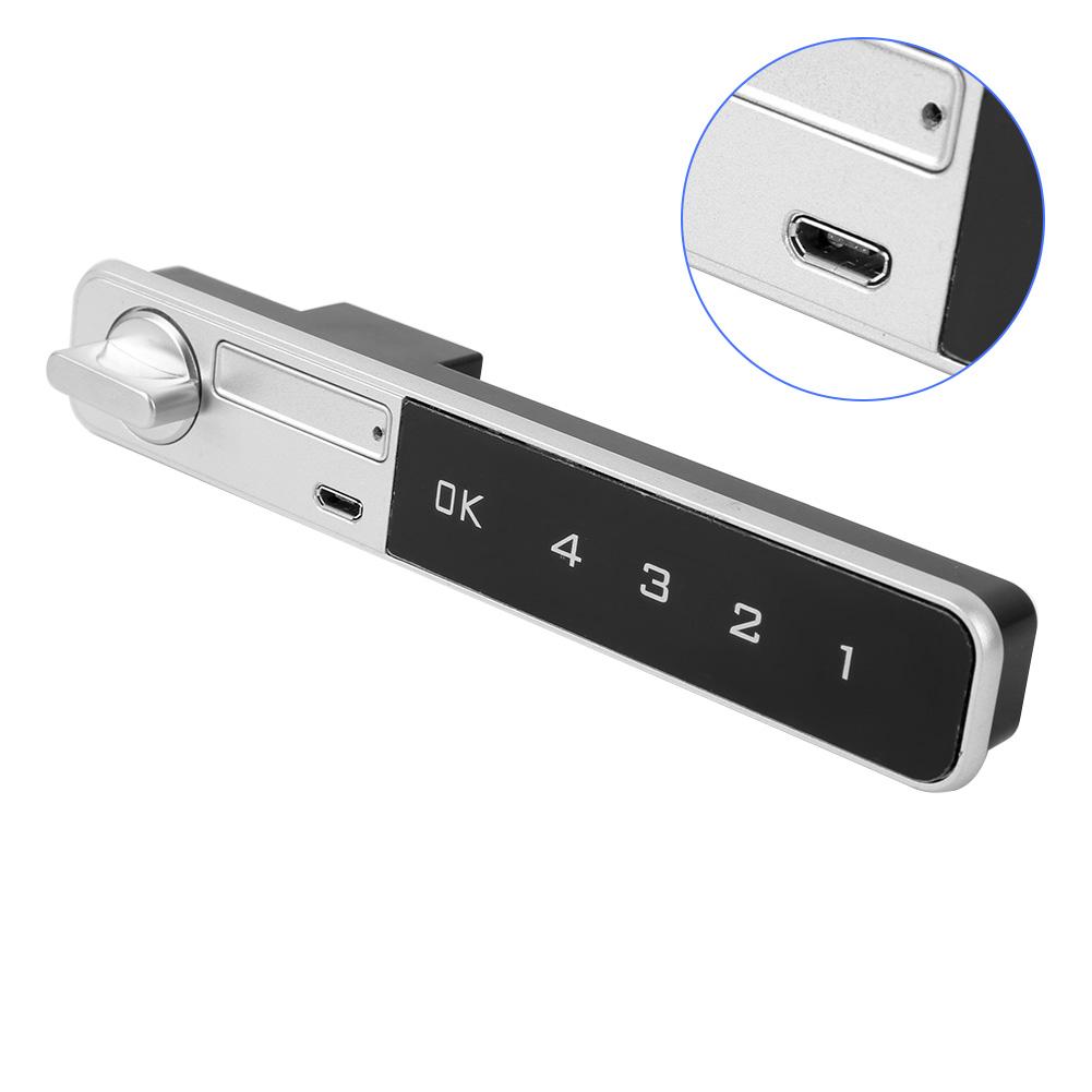 Mini Elektroniskt Lösenord Smart Lås Zinklegering Pekskärmstangentbord med Rund Bult för Garderobsskåp Arkivskåp