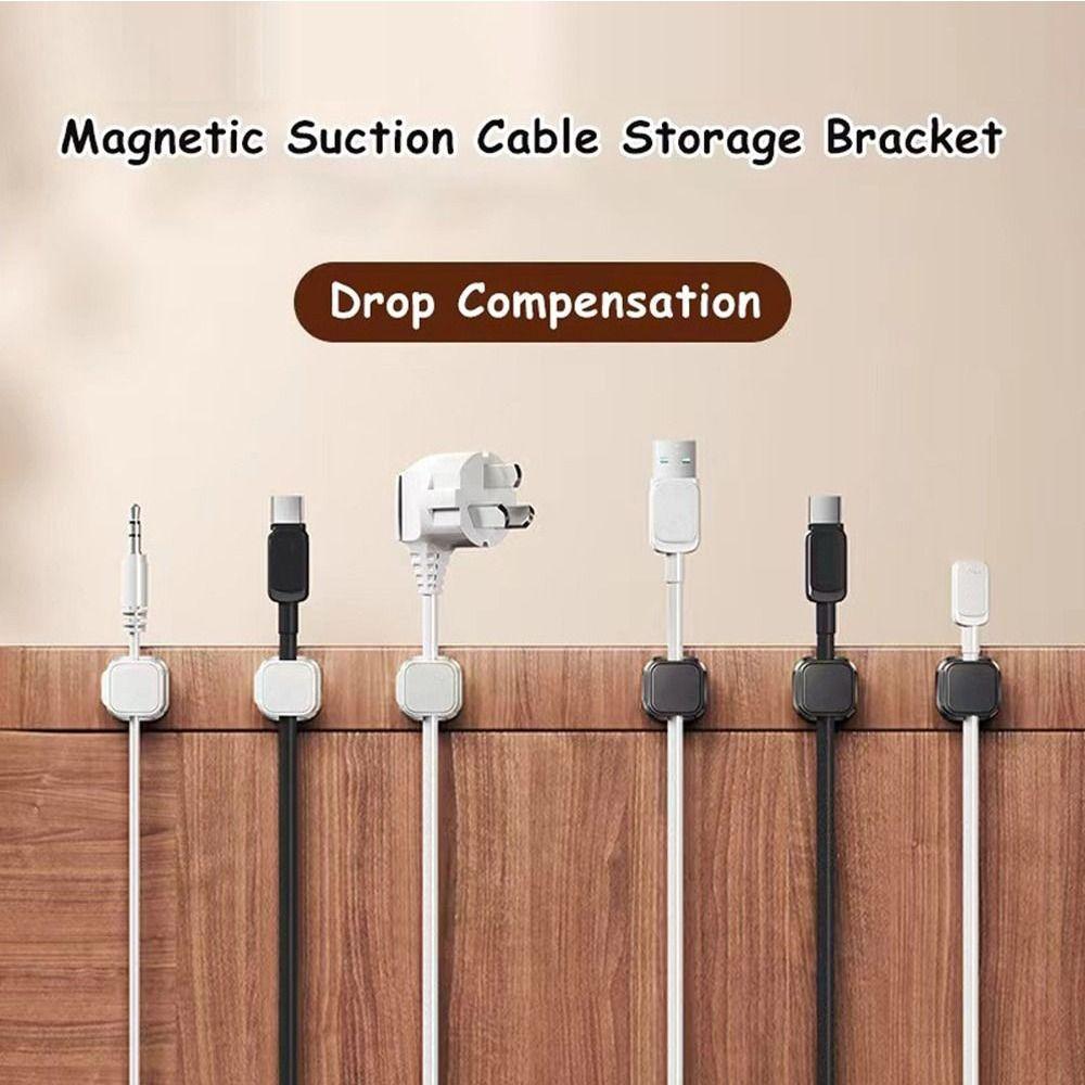 6Pcs Plastic Magnetic Cable Organizer Adhesive Smooth Cord Wire Cable Holder Adjustable Cable Management Clips Home Office