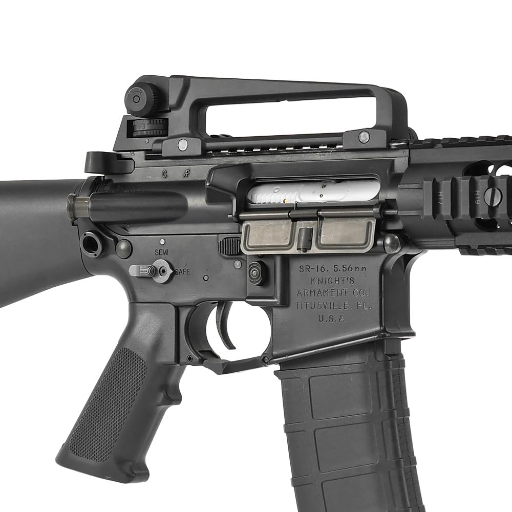 Ryohin Buhin 20mm Rail Compatible Full Metal Carry Handle for USGI Contract AR15, Replica, E&C Built-in Rear Sight, Zinc Alloy, Black