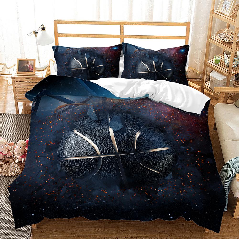 Sports Series Baseball Basketball Football Bed Three-Piece Quilt Cover 3D Digital Printing Kit