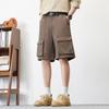 Sommer Herren Freizeithose Locker Japanische Mehrfach-Taschen Hose Arbeitskleidung Fünfviertelhose Modische Anzugshorts