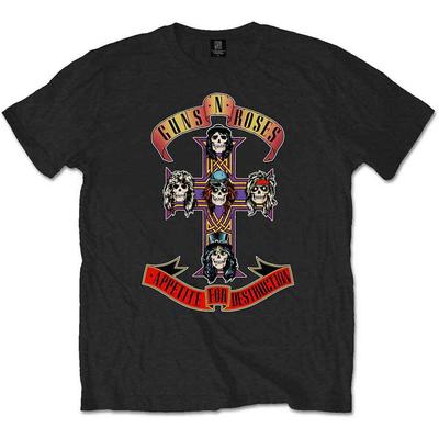 Guns N Roses - Appetite For Destruction T-Shirt da Uomo Nera Media