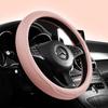 Coprivolante per Auto in Pelle Napa Perforato Patchwork, Antiscivolo, Traspirante, Universale 15 Pollici (circa. 38 centimetri)