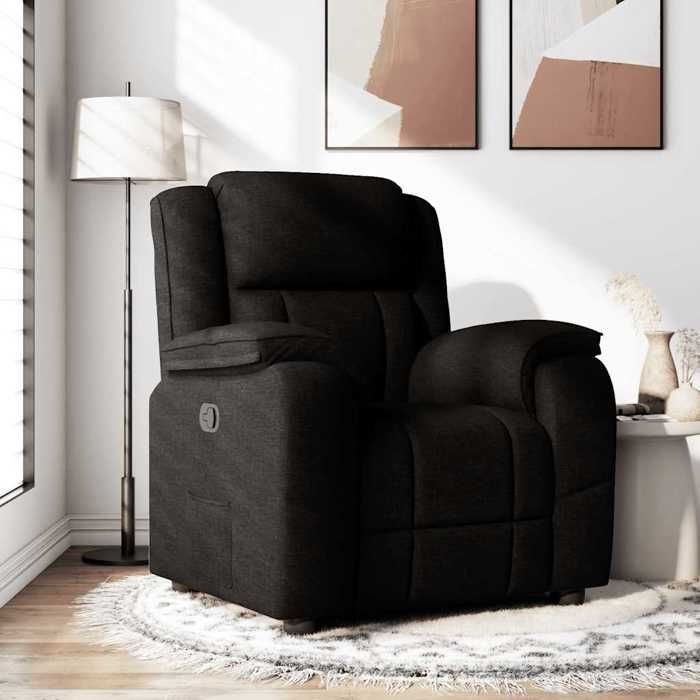 VidaXL Fauteuil inclinable Noir Tissu, fauteuil, fauteuil inclinable TV, poussette, fauteuil inclinable pour personnes 4015702