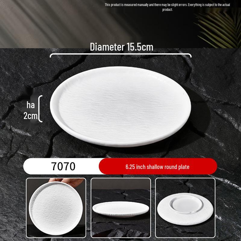 Melamine Porcelain-Style Rice Bowl & Dipping Sauce Dish Set